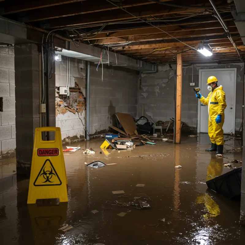 Flooded Basement Electrical Hazard in Patterson, LA Property